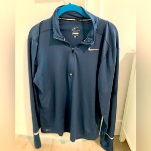 Nike Dry Fit Long Sleeve Blue Mens Pullover Medium - Great Shape Original Owner